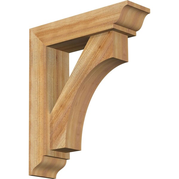 Ekena Millwork Westlake Traditional Rough Sawn Bracket w/ Offset Brace, Western Red Cedar, 6"W x 22"D x 26"H BKT0604X22X26WTL01RWR - main